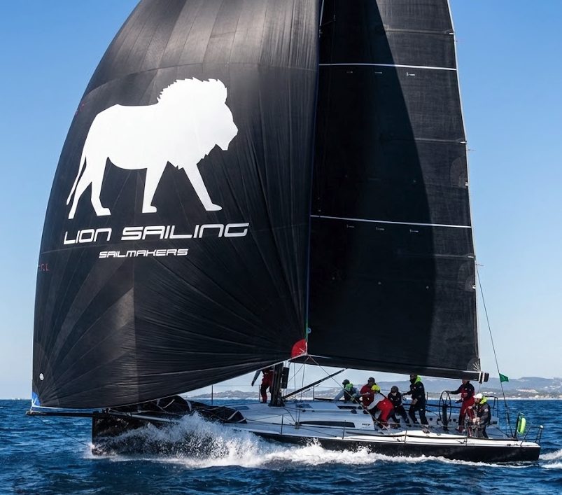 Lion Sailing sail with the white lion mark